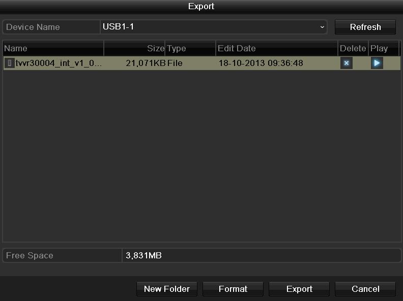 If the medium is still not displayed, disconnect it from the device and reconnect the medium again. See also the manufacturer s specifications. 3. Click on Export to start the export process.