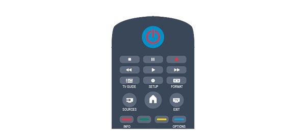 With the TV in standby, press on the remote control to switch the TV On. Switch to standby To switch the TV to standby, press on the remote control.