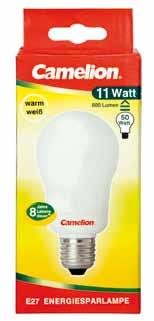 Energy Saving Lamps Globe 11 watt E27 Globe-type, warm-white light C-A55GLS-11W-E27 11 watt corresponds to 50 watt, 600 lumen 2700 K, 230 V/50 Hz, 96 ma,