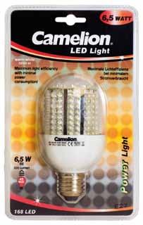 The advantages of Camelion LED lights are extremely low power consumption by new LED chip technology high