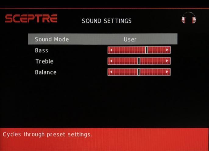 3. Use or to select the one you want to adjust and or or ENTER to adjust them. I. SOUND SETTINGS i.