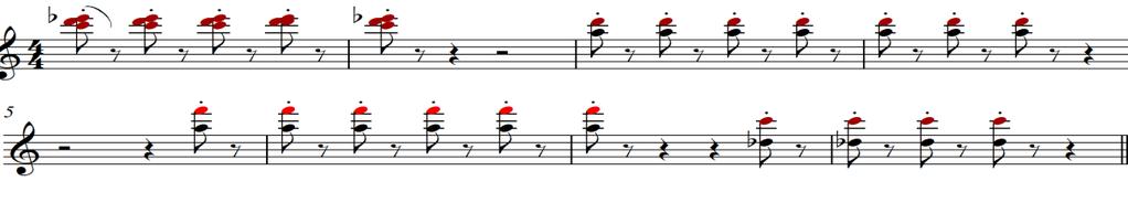 Example 7(g): Station 10 (bars 1-3) min 2 nd up min 3 rd down perfect 4 th Example 7(h): Station 11 (bars 1-8) (The intervals occur in the melodic line) Example 7(i): Station 12 (bars 1-8) min 2