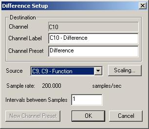 C10 Set Calculation Channel C10 to Difference: Source C9, Intervals 1 h.