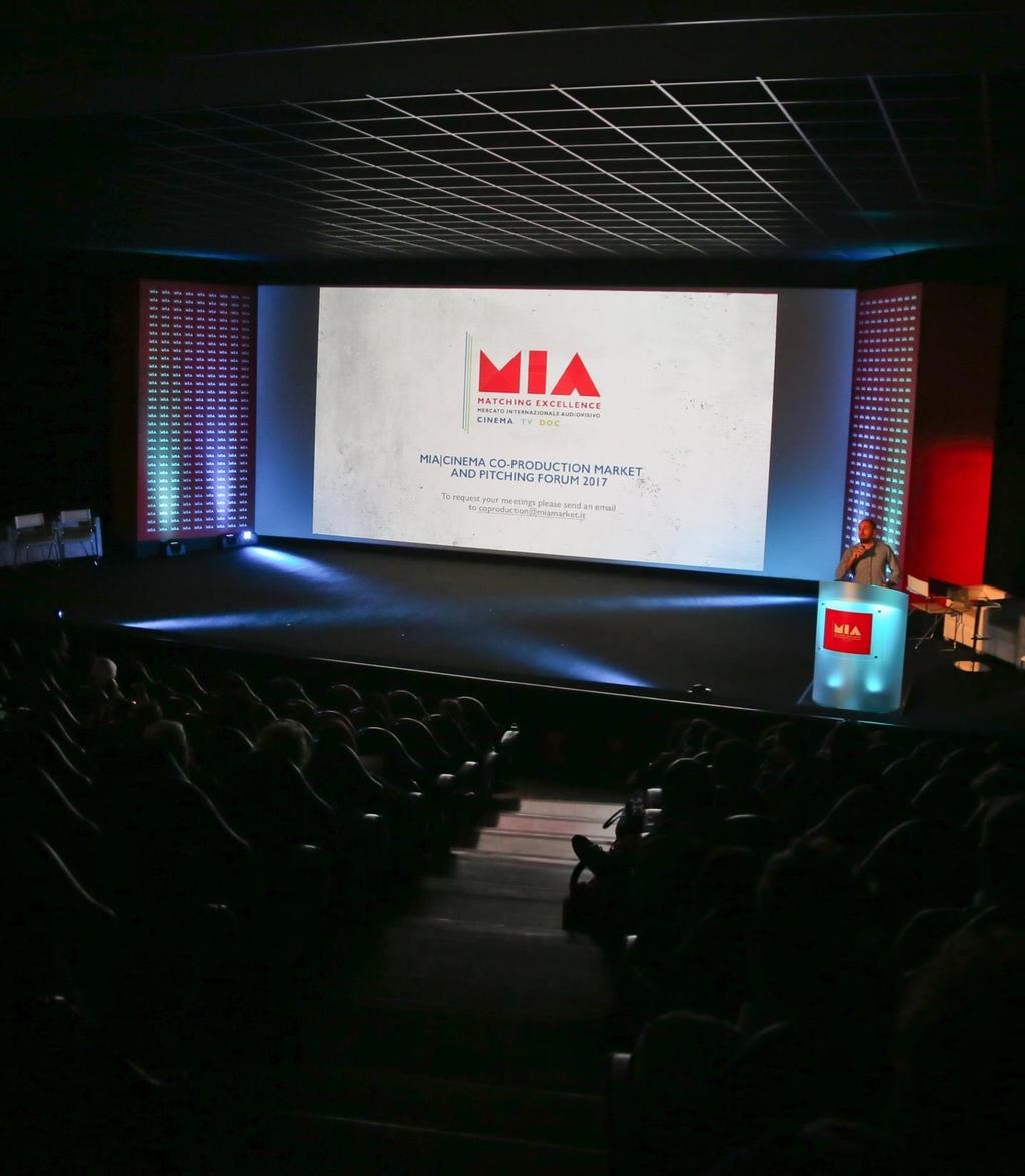MIA 17-21 October 2018 With 1800 participants from 58 countries, MIA is a unique Italian audiovisual market with a cross-cutting outlook (Cinema, TV and DOC) that engages leaders and players of the