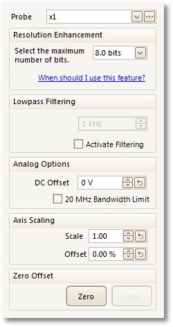 PicoScope 6 User's Guide 7.3.1 117 Channel Options menu The Channel Options menu appears when you click the Channel Options button (for example: ) on the Channels toolbar. Probe list.