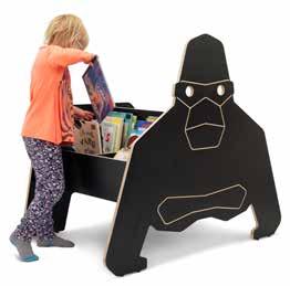.. Gordon the gorilla also wants to keep bothersome adults away to let the children browse through the picture books on their own.