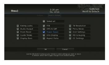 Audio settings Select the audio settings to use with your home theatre system as well as enable DVS and SAP.