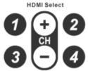 LED will indicate H Pressing OPT will automatically synchronize the Optical Input Port to the HDMI port # selected.