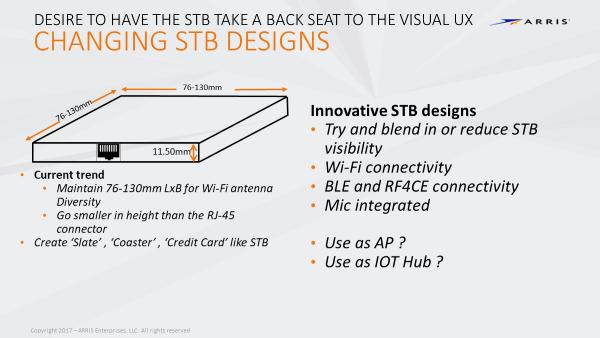 Figure 82 - STB Getting Small and Thinner Yet Trying to Maintain Best Wi-Fi Performance and Thermals There is one new interesting increment in the evolution of the STB that we are seeing today.