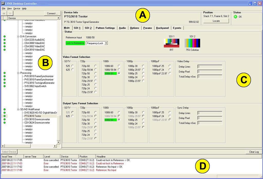 GUI Operation All LYNX CardModules support a computer interface which allows setting the modules parameters using a simple GUI interface.