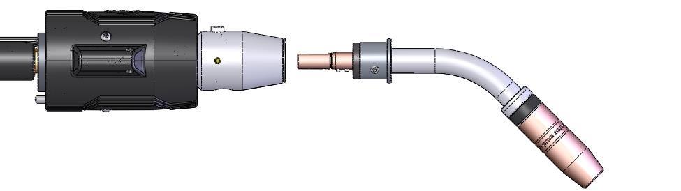 While applying pressure to the LSR Unicable, secure the connector by tightening M6x20 SHCS, using 5 mm Allen key. Apply constant pressure when tightening the connection!