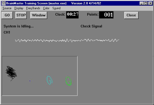 3.5 Phase Space Pane This is a 2-dimensional display using rate of change in place of the time axis, common in chaos analysis. The vertical axis is exactly the same as in the EEG waveform display, e.
