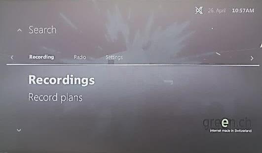 Recorded shows can be viewed at any time over the menu Recordings Under the menu Recordings you will find all the