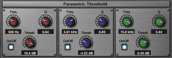 The Parametric Threshold section allows the user to either modify a captured spectrum manually, or to build a suitable custom spectrum from scratch.