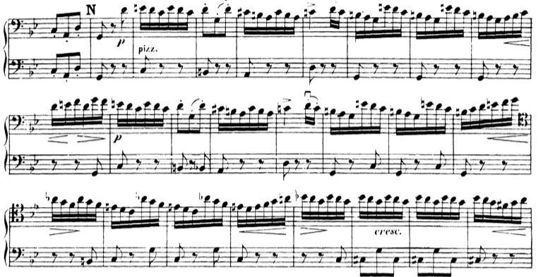 Feuillard s thirty-second is an easier version of the thirty-sixth exercise: Example 17: Feuillard s Daily Excercises for Violoncello study 36 bars 1-11 and variation 25 31 In example 17 the cellist