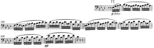 Example 45 is an extract from the thirty fourth study of Feuillard s Daily Excercises for Violoncello written in a theme and variation style.