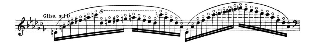 The most complicated harmonic pattern I have encountered in my orchestral experience is from Stravinsky s Firebird Suite: Example 54: Stravinsky Firebird Suite, first movement bars 14 70 Stravinsky