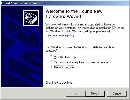 Figure 4: Found New Hardware Wizard Window 9.