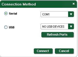 6.2.2 Connecting to the Device To connect to the device: 1. Run the Control Application by clicking Start > Programs > Kramer Electronics > 840Hxl. 2. Click the Connect button.