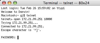 Type "telnet" onto the Open text area on the displayed window and press OK button.