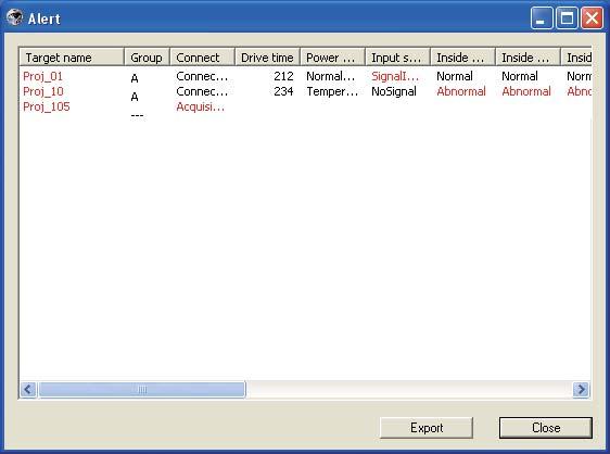 Chapter 3 Basic Operation Viewing the alert information 1 Click button on the tool bar.