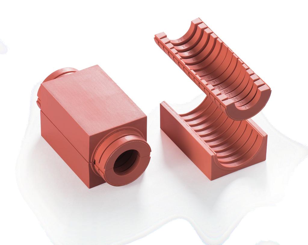 NEW Greater flexibility InsertStrip Cable/Pipe sizes MainBlock The HandiBlock is available in four sizes to fit cables and pipes or tubing from 4 to 54 mm.