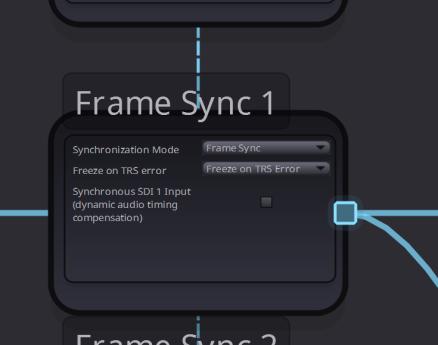 This complete frame of video can be used for repeated delivery to the output (frame-repeat) in case of an underflow of input data (framesync roll-over).
