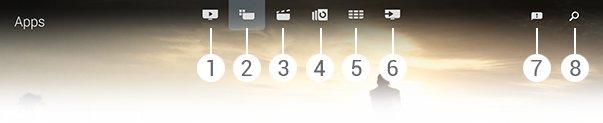9 - Tasteri u boji 10 - Informacije ikona je bela kada su dostupne informacije. 11 - Opcije ikona je bela kada su dostupne Opcije. 12 - otvorite kompletnu stranicu kartice. 8 Glavni meni 8.