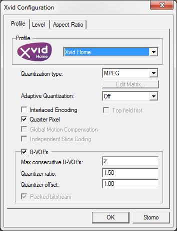 4: Xvid codec settings Optimization Results Several methods for conversion of video resolution and deinterlacing can be tested.