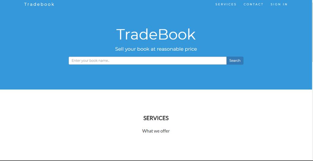 Rajah 1 menunjukkan halaman utama bagi aplikasi web Tradebook.