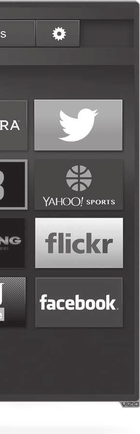 Press the V Button twice to launch the fullscreen V.I.A. Plus Apps window. My Apps Tab Displays the apps installed on your TV.