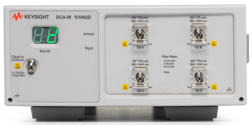 Figure 20: N1092D quad optical DCA-M N1092A/B/C/D/E 30 GHz Amplified 25 to 29 GBaud filters 25.78 Gb/s TDEC filter 20.