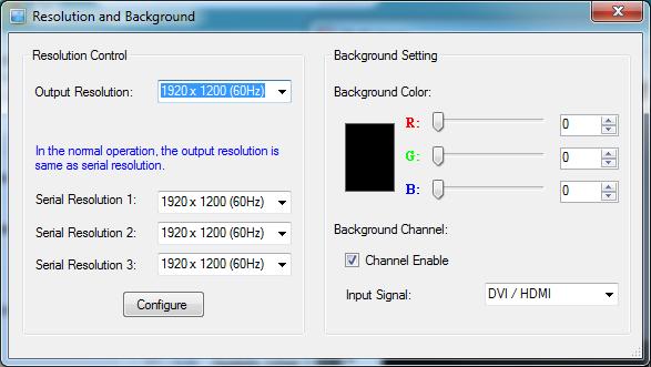 Background Setting DVI-SPLITPRO-4K offers the video background to make this advanced unit actually working like 5 channel video mixer!