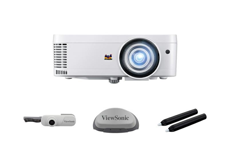 Interactive module compatible With the optional interactive package, (PJ-vTouch-10S), this projector becomes an interactive tool that transforms any surface into an interactive whiteboard.