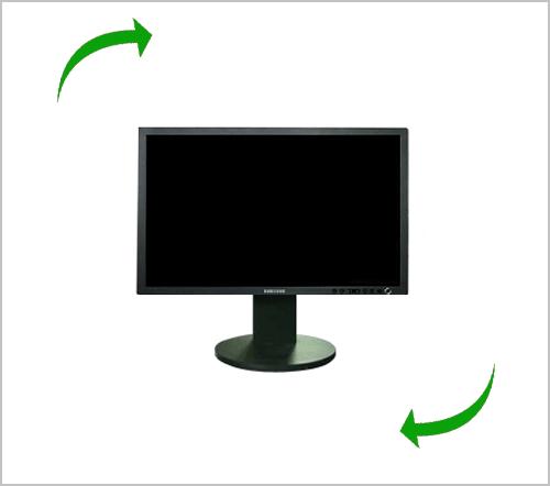 (When pivoting the monitor, rotation angle is displayed on screen of the