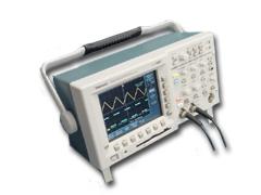 Figure 1: An oscilloscope. This is an example of one of the models you will be using in this lab, the TDS3012B, but they all work more or less the same way.