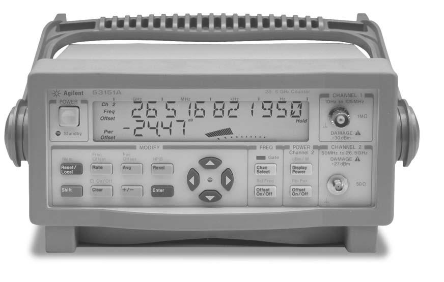 Full-featured CW Microwave Counters for Field, Factory or Lab Product Overview Agilent 53150A 20 GHz Counter Agilent 53151A 26.