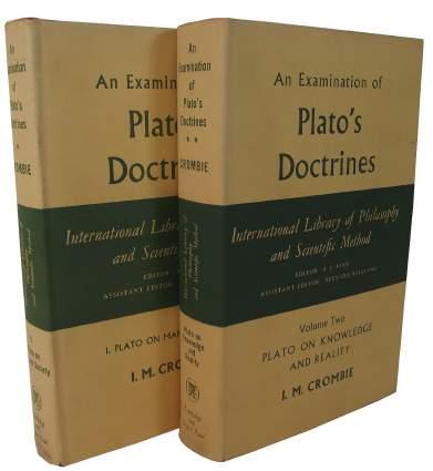 [05] Crombie, I.M. An Examination of Plato's Doctrines. London: Routledge and Kegan Paul, 1966. Reprint. 8vo. Hardback. Good / Good.