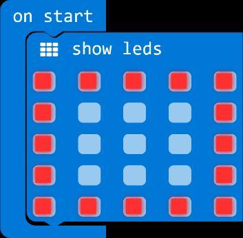 Prikaz na ekranu Na zaslonu micro:bita koji se sastoji od 25 svjetlećih dioda crvene boje mogu se prikazati tekst, brojevi, slike i