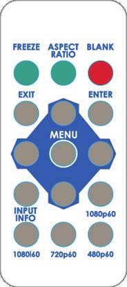9. Operation Approach Method A: Push-in Button Method B: IR Remote Control Button FREEZE ASPECT RATIO BLANK EXIT
