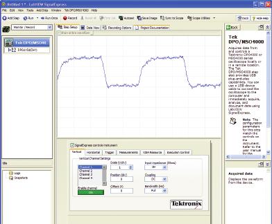 Figure 3. Tektronix DPO/MSO4000 Step Setup view with the Vertical tab selected. Figure 4. The Add Step button easily adds a Limit Test step.
