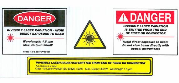 Laser Safety Information This product meets the appropriate standard in Title 21 of the Code of Federal Regulations (CFR). FDA/CDRH Class IIIb laser product.