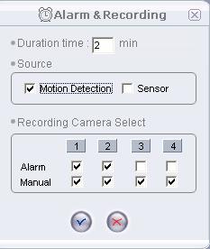 Fig.5.5. Alarm recording management window 5.5. HDD Information Display It displays information regarding HDD.