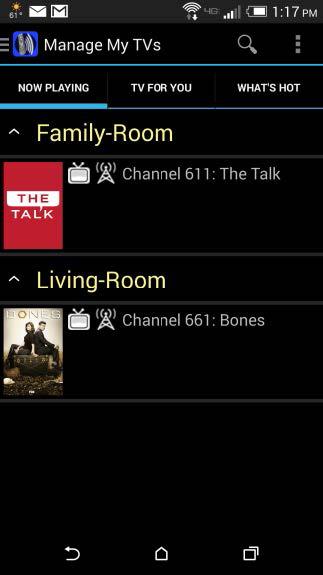 Home Screen The following sections provide details for what is happening on your STB s, recommended programs and information about what others in the same area are watching: Now Playing: