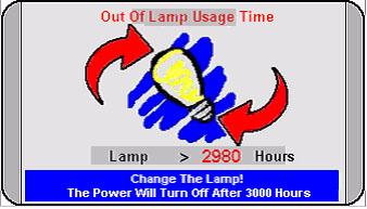 Lamp information Please check Filter not well attached Use and replacement of the lamp When the Lamp indicator lights up red or a message displays suggesting it is time to replace the lamp, please