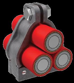 Libra Cleat 376AC series Suitable for use with cable diameters 24 to 76mm. Manufactured from aluminium alloy. Suitable for single core cables laid in trefoil.