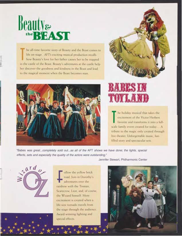 Beaut I " he all -time favorite story of Beauty and the Beast comes to life on stage. AFT'!