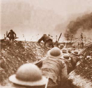 Tull calmly leads his men away from the German advance.