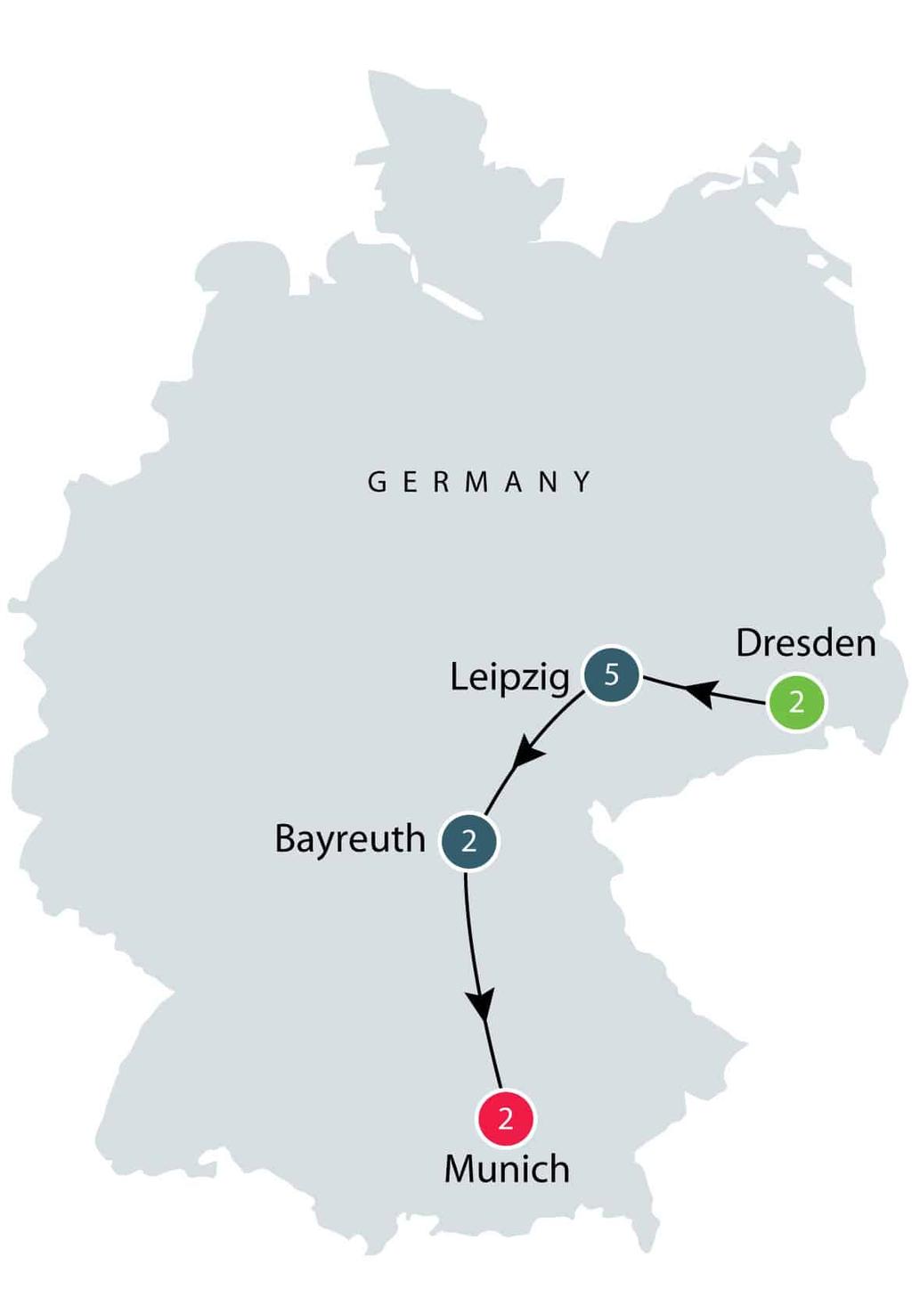 From $8,395 NZD Single $9,445 NZD Twin share $8,395 NZD 12 days Duration Europe Destination Level 2 - Moderate Activity Richard Wagner Ring cycle small group tour Leipzig 29 Apr 19 to 10 May 19
