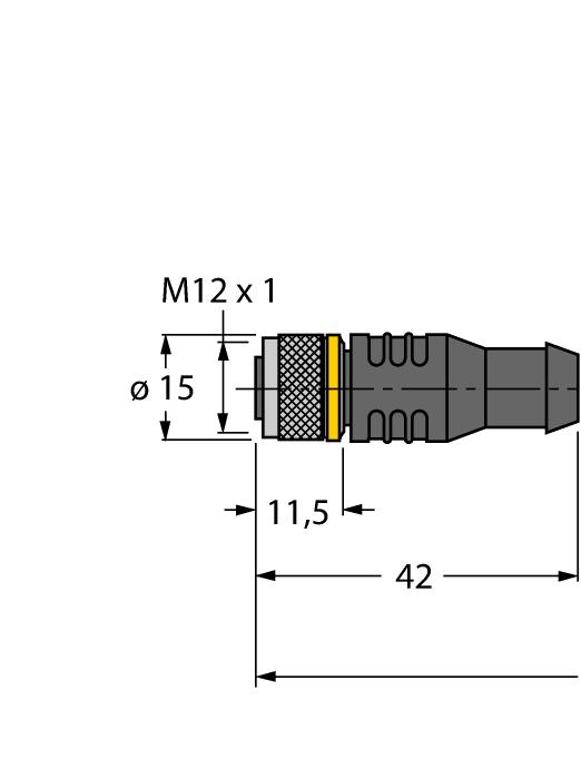on male M12, straigth, 3-pin; cable length: 1.